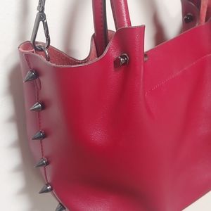 Burgundy leather bag